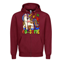 Burgundy au some unicorn Zipper Hoodie - Zillion Design Studio
