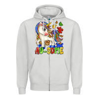 Dove Grey au some unicorn Zipper Hoodie - Zillion Design Studio