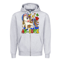 Heather Grey au some unicorn Zipper Hoodie - Zillion Design Studio