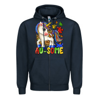 Navy au some unicorn Zipper Hoodie - Zillion Design Studio