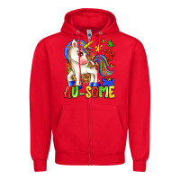 Red au some unicorn Zipper Hoodie - Zillion Design Studio