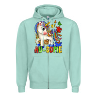 Seafoam au some unicorn Zipper Hoodie - Zillion Design Studio