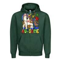 Sports Green au some unicorn Zipper Hoodie - Zillion Design Studio