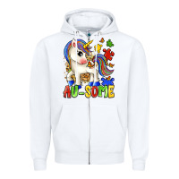 White au some unicorn Zipper Hoodie - Zillion Design Studio