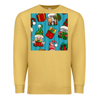 Antique Gold christmas gnomes and gift box seamless pattern Premium Sweatshirt - BundleAndBundleShop