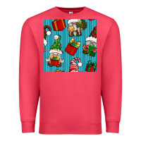 Cardinal christmas gnomes and gift box seamless pattern Premium Sweatshirt - BundleAndBundleShop