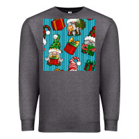 Charcoal Heather christmas gnomes and gift box seamless pattern Premium Sweatshirt - BundleAndBundleShop