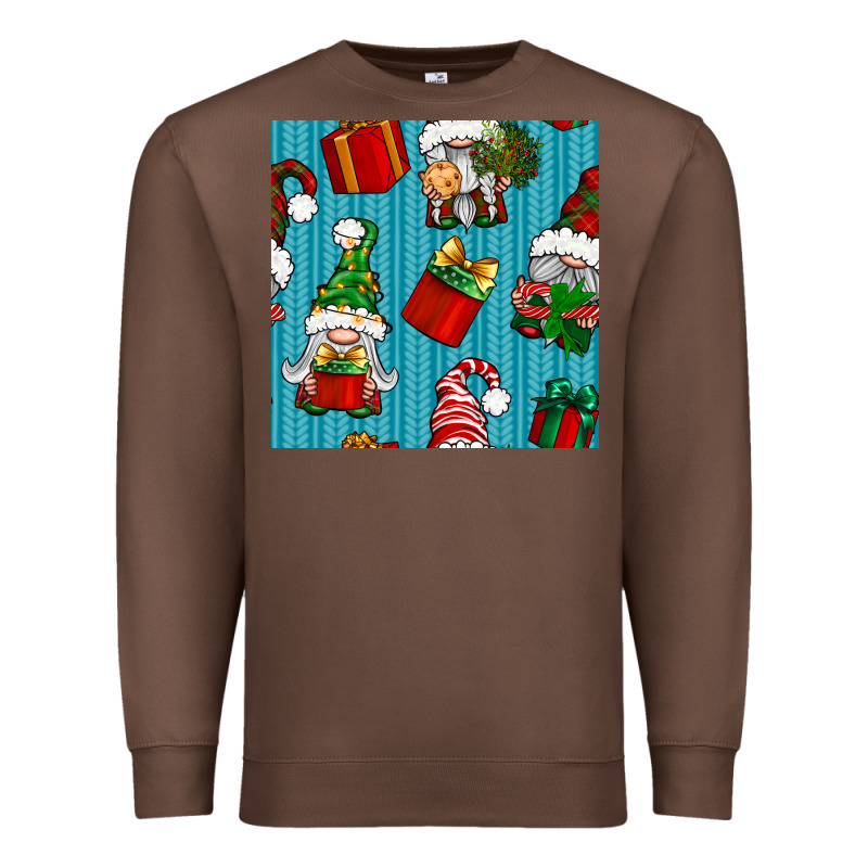 Christmas Gnomes And Gift Box Seamless Pattern Premium Sweatshirt by BundleAndBundleShop | Teevron