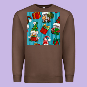 Christmas Gnomes And Gift Box Seamless Pattern Premium Sweatshirt Designed By Bundleandbundleshop