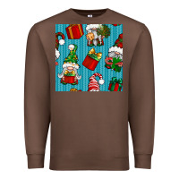Chestnut christmas gnomes and gift box seamless pattern Premium Sweatshirt - BundleAndBundleShop