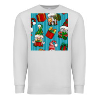 Dove Grey christmas gnomes and gift box seamless pattern Premium Sweatshirt - BundleAndBundleShop