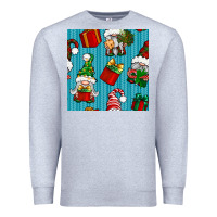 Heather Grey christmas gnomes and gift box seamless pattern Premium Sweatshirt - BundleAndBundleShop