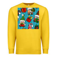 Lemon christmas gnomes and gift box seamless pattern Premium Sweatshirt - BundleAndBundleShop