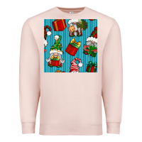 Pale Pink christmas gnomes and gift box seamless pattern Premium Sweatshirt - BundleAndBundleShop