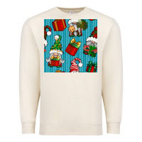Sandshell christmas gnomes and gift box seamless pattern Premium Sweatshirt - BundleAndBundleShop