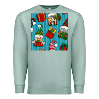Seafoam christmas gnomes and gift box seamless pattern Premium Sweatshirt - BundleAndBundleShop