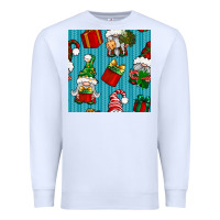 White christmas gnomes and gift box seamless pattern Premium Sweatshirt - BundleAndBundleShop