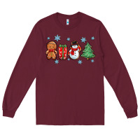Burgundy christmas gingerbread cookies Long Sleeve Tee - Zillion Design Studio