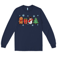 Navy christmas gingerbread cookies Long Sleeve Tee - Zillion Design Studio