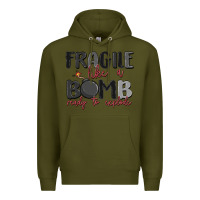 Army Green fragile like a bomb ready to explode Premium Hoodie - MaliasSmallBusiness