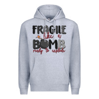 Heather Grey fragile like a bomb ready to explode Premium Hoodie - MaliasSmallBusiness
