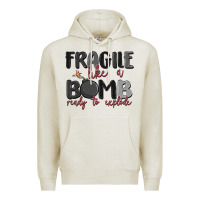 Oatmeal Heather fragile like a bomb ready to explode Premium Hoodie - MaliasSmallBusiness
