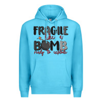 Ocean Blue fragile like a bomb ready to explode Premium Hoodie - MaliasSmallBusiness