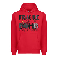 Red fragile like a bomb ready to explode Premium Hoodie - MaliasSmallBusiness