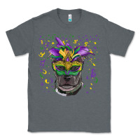 Charcoal Heather mardi gras  mask pitbull Classic Tee - RanaPortraitStore