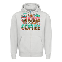 Dove Grey half nurse half coffee Zipper Hoodie - texasbilliewilder