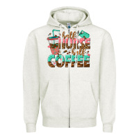Oatmeal Heather half nurse half coffee Zipper Hoodie - texasbilliewilder
