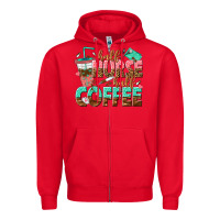 Red half nurse half coffee Zipper Hoodie - texasbilliewilder