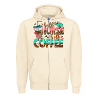 Sandshell half nurse half coffee Zipper Hoodie - texasbilliewilder