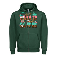 Sports Green half nurse half coffee Zipper Hoodie - texasbilliewilder