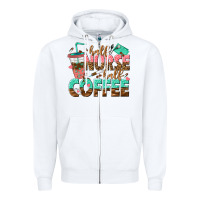 White half nurse half coffee Zipper Hoodie - texasbilliewilder