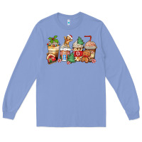 Colony Blue christmas gingerbread coffee cups Long Sleeve Tee - Zillion Design Studio