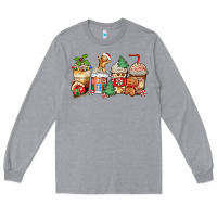 Heather Grey christmas gingerbread coffee cups Long Sleeve Tee - Zillion Design Studio