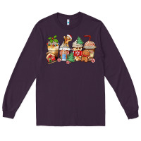Plum christmas gingerbread coffee cups Long Sleeve Tee - Zillion Design Studio