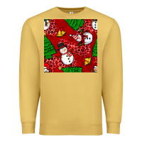Antique Gold christmas snowman and trees seamless pattern Premium Sweatshirt - BundleAndBundleShop