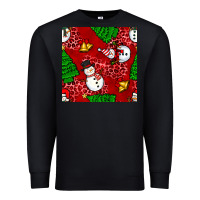 Black christmas snowman and trees seamless pattern Premium Sweatshirt - BundleAndBundleShop