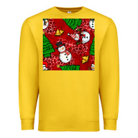 Lemon christmas snowman and trees seamless pattern Premium Sweatshirt - BundleAndBundleShop