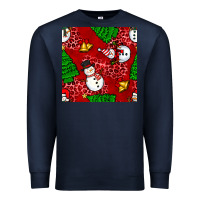 Navy christmas snowman and trees seamless pattern Premium Sweatshirt - BundleAndBundleShop
