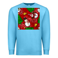 Ocean Blue christmas snowman and trees seamless pattern Premium Sweatshirt - BundleAndBundleShop