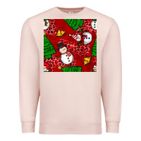 Pale Pink christmas snowman and trees seamless pattern Premium Sweatshirt - BundleAndBundleShop