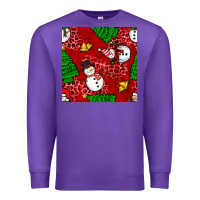 Purple christmas snowman and trees seamless pattern Premium Sweatshirt - BundleAndBundleShop