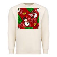 Sandshell christmas snowman and trees seamless pattern Premium Sweatshirt - BundleAndBundleShop