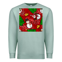 Seafoam christmas snowman and trees seamless pattern Premium Sweatshirt - BundleAndBundleShop