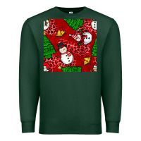 Sports Green christmas snowman and trees seamless pattern Premium Sweatshirt - BundleAndBundleShop
