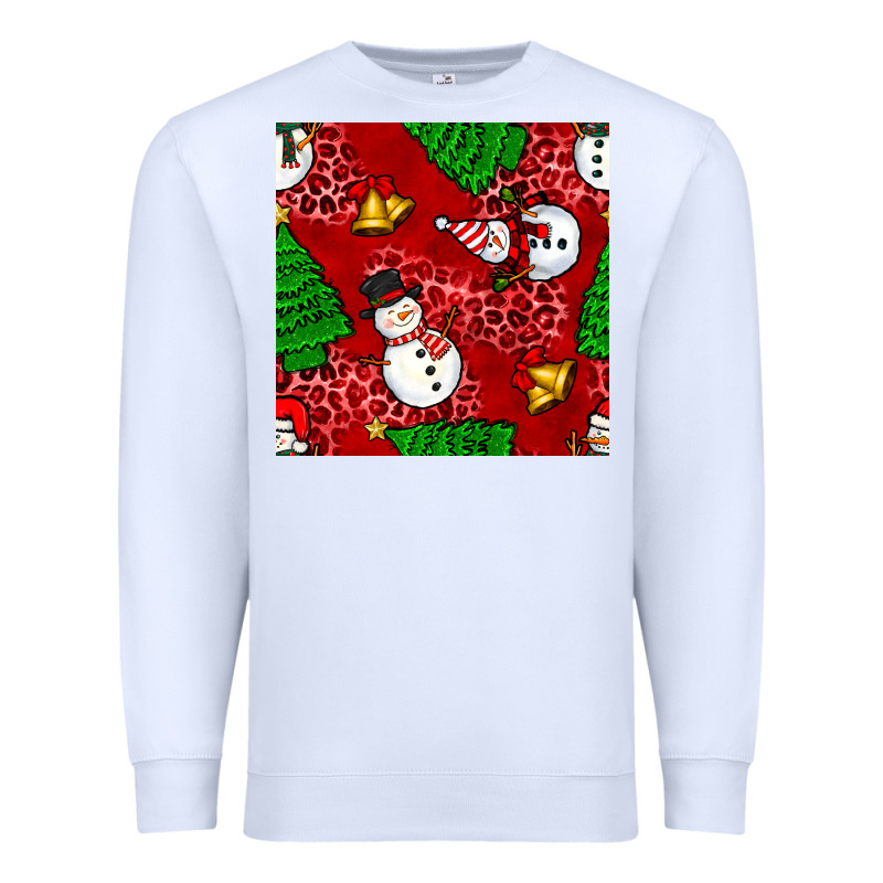 Christmas Snowman And Trees Seamless Pattern Premium Sweatshirt by BundleAndBundleShop | Teevron