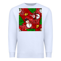 White christmas snowman and trees seamless pattern Premium Sweatshirt - BundleAndBundleShop